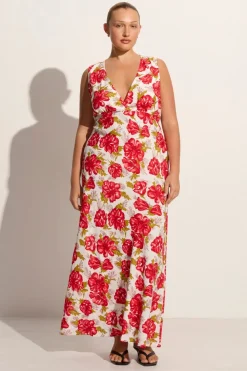 Acacia Maxi Dress Isadora Floral Red - Final Sale