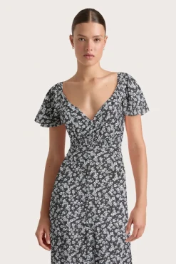 Aurelie Midi Dress Leilani Charred Navy