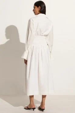 Cervo Midi Dress White