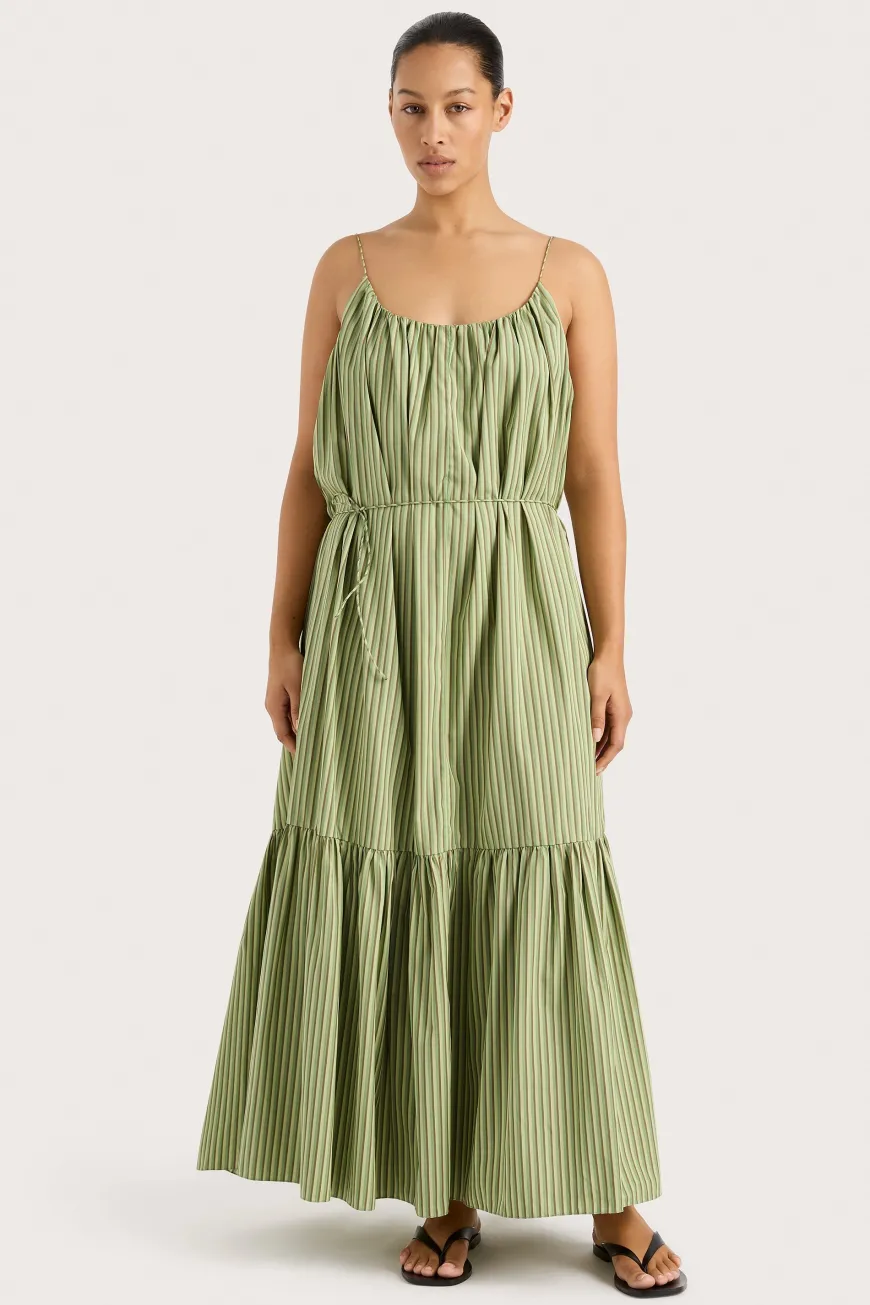 Elodie Maxi Dress Green Stripe