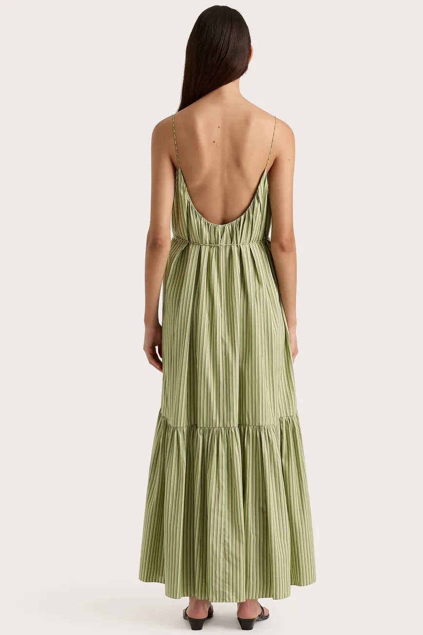 Elodie Maxi Dress Green Stripe