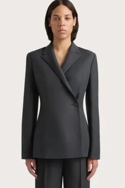 Enna Long Sleeve Blazer Charcoal