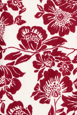 Estelle Fitted Shirt Striped Floral Wine