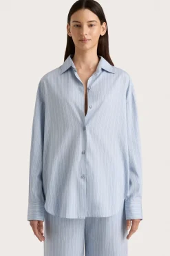 Freja Shirt Blue Pinstripe