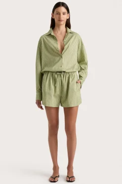 Freja Shorts Green Stripe