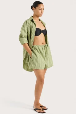 Freja Shorts Green Stripe