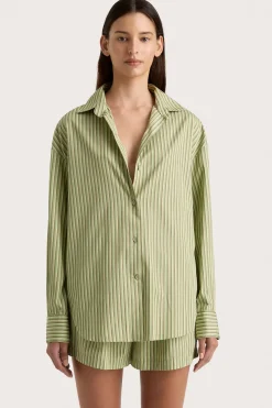 Freja Shorts Green Stripe