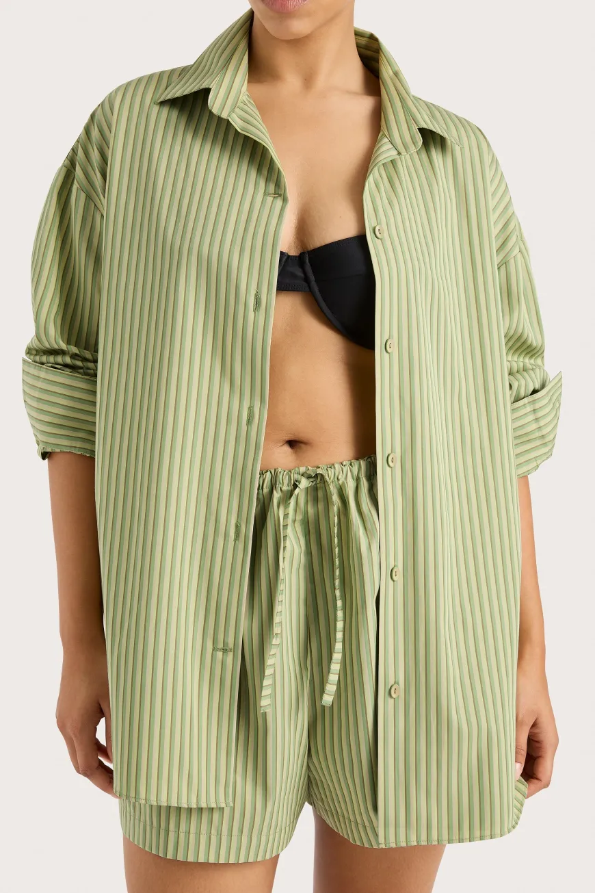 Freja Shorts Green Stripe