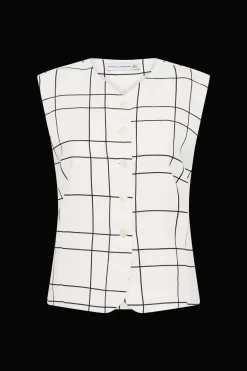 Genio Vest Letizia Check White