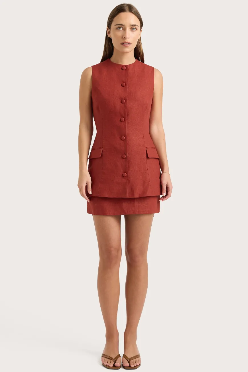 Jane Mini Skirt Garnet