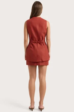 Jane Mini Skirt Garnet
