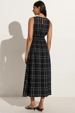 La Canella Midi Dress Letizia Check Black - Final Sale