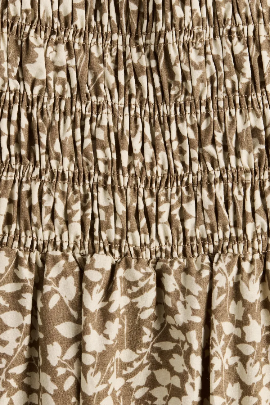 Lene Mini Dress Micro Leaves Walnut