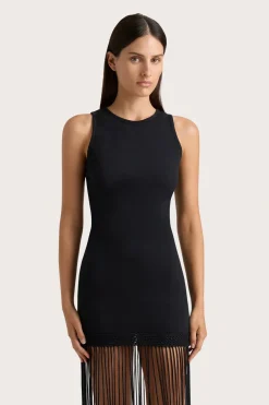 Maceio Fringed Dress Black