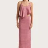 Maceio Midi Skirt Vermillion Stripe