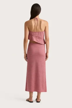 Maceio Top Vermillion Stripe
