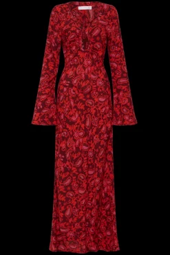 Santino Maxi Dress Selcetta Paisley Red